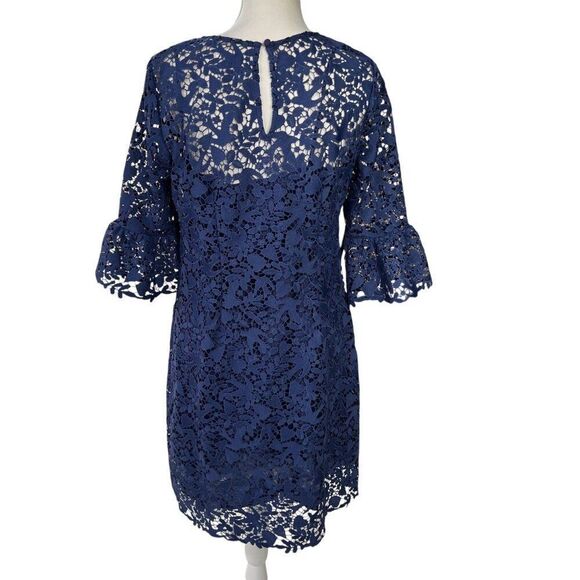 Boden Blue Lace Dress With Slip Navy Blue Size 8R - Picture 3 of 7